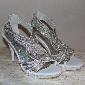 Delicacy Bling Open Toe Platform High Heels NIB 10